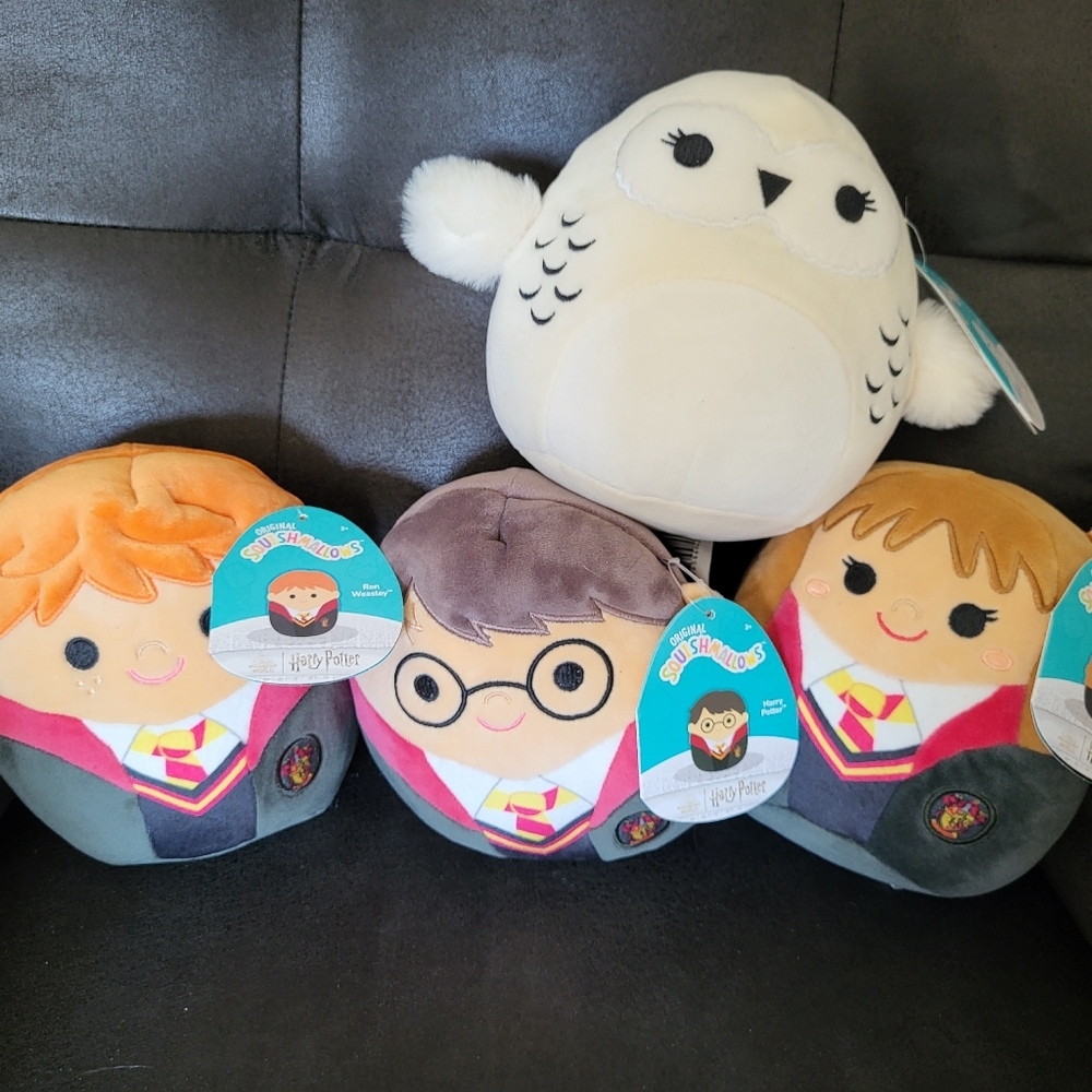 Squishmallows Harry Potter Plush Set - Hermione Ron Hedwig